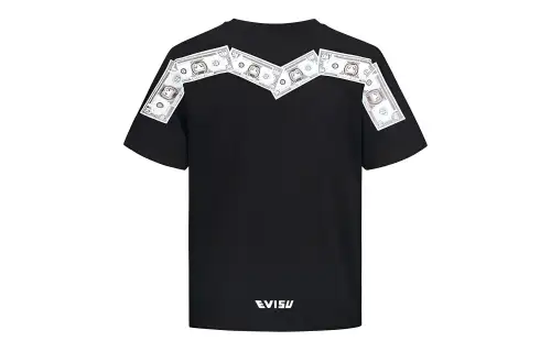 EVISU T Shirts Men's Black Crew Neck Moderate Straight Fit
