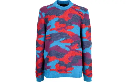 PRADA Sweaters Men's Blue Crew Neck Moderate Other