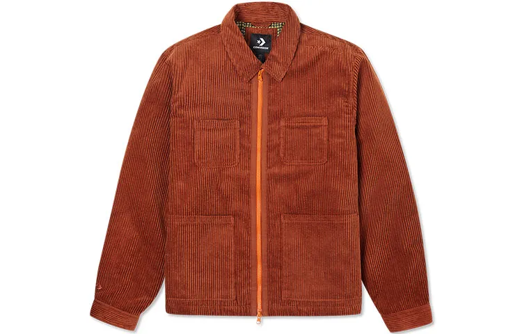 Converse Jackets Unisex Fir Wood Red Brown Lapel Moderate Workwear