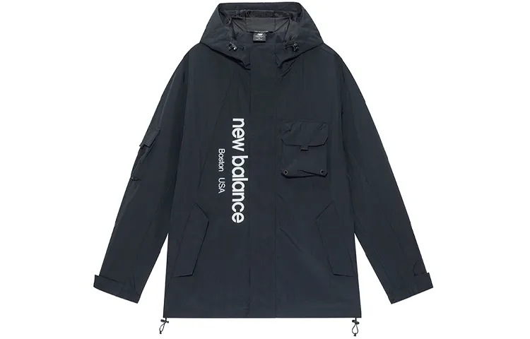 New Balance Jackets Men's Black Hooded Moderate Other