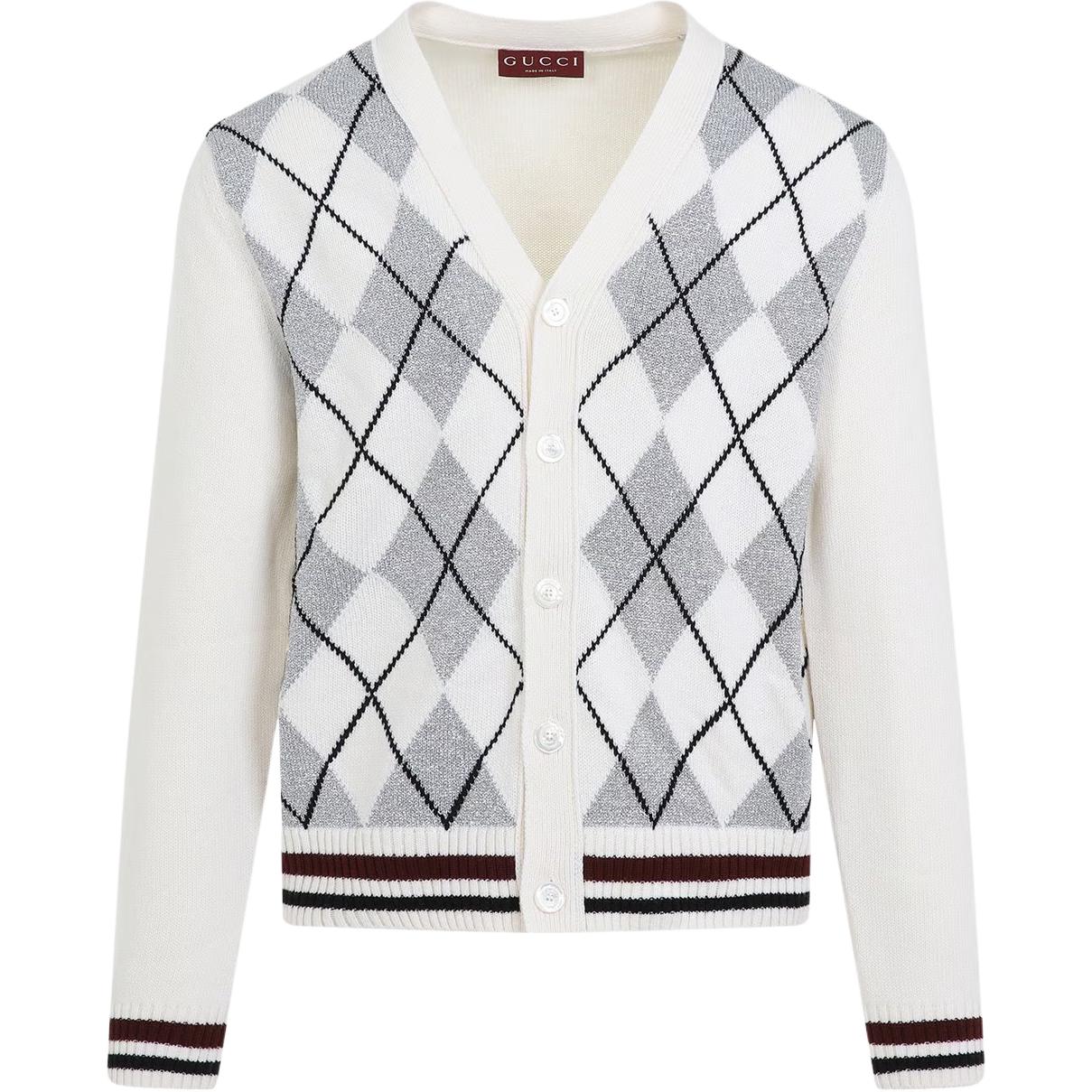 GUCCI Argyle intarsia Wool Cardigan