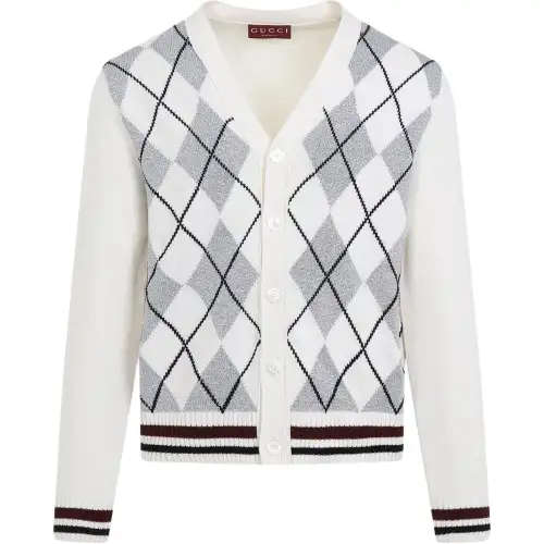 GUCCI Argyle intarsia Wool Cardigan