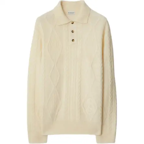 Burberry Aran-knit polo shirt