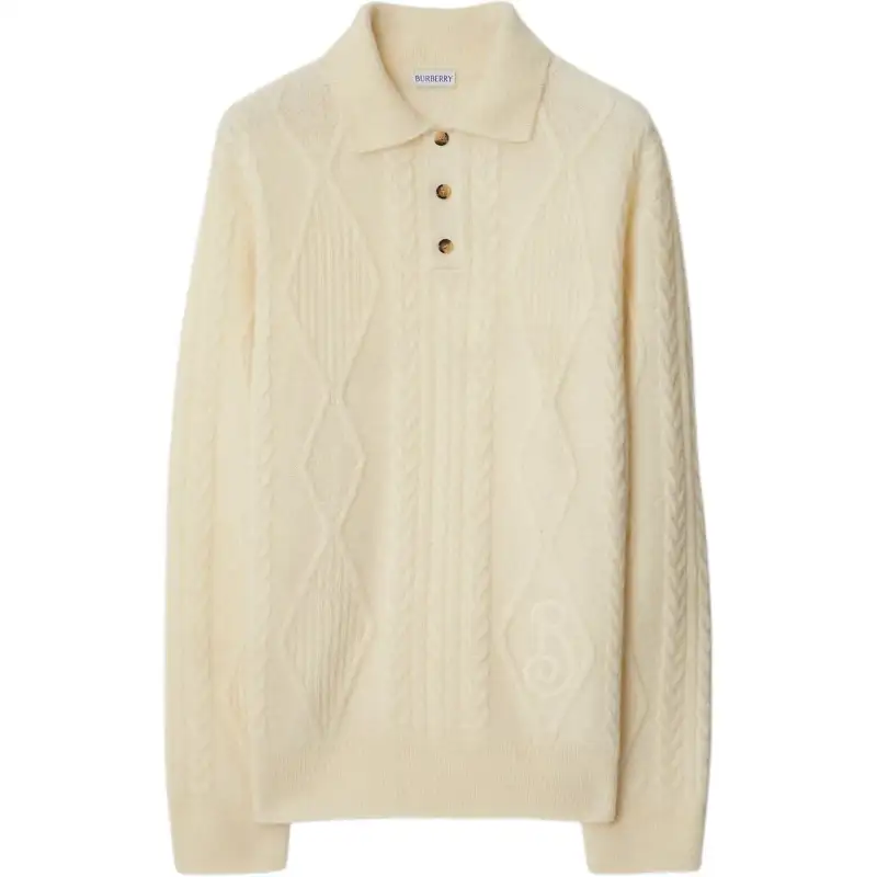 Burberry Aran-knit polo shirt