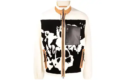 LOEWE Jackets Men's White Stand Collar Moderate Other