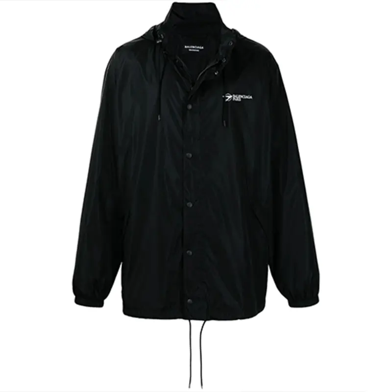 Balenciaga Jackets Men's Black Hooded Moderate Other