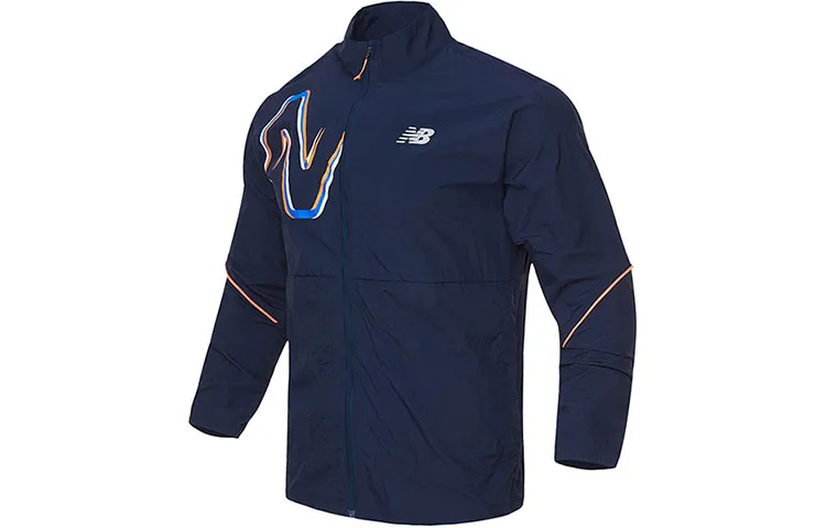 New Balance Jackets Men's Dark Blue Stand Collar Moderate