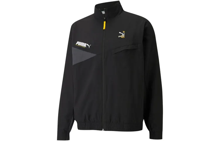 PUMA Downtown Jackets Men's Black Stand Collar Moderate Straight Fit