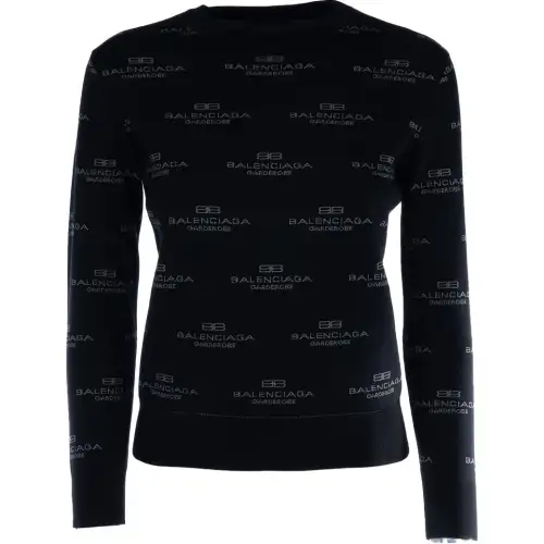 Balenciaga Logo Intarsia Knit Sweater