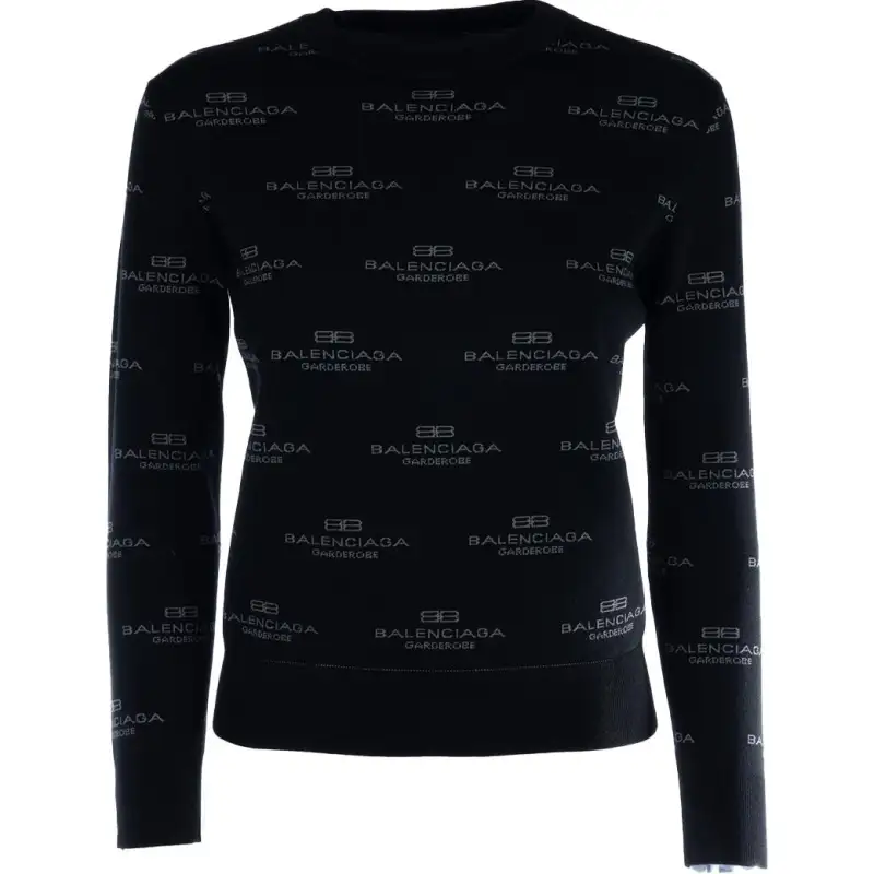 Balenciaga Logo Intarsia Knit Sweater