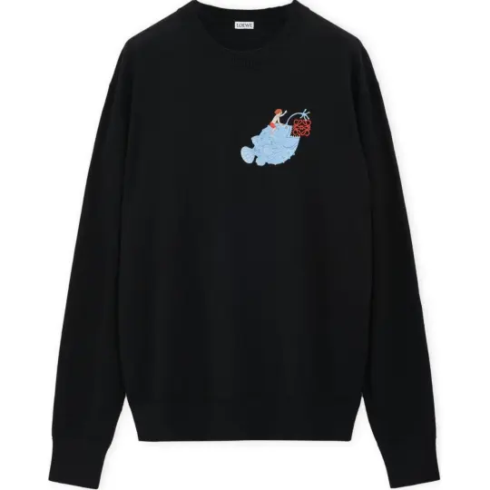 LOEWE Sweaters Men's Black Crew Neck Moderate Other