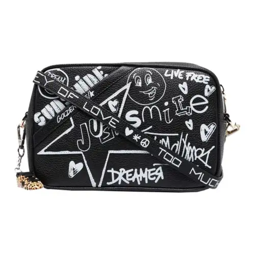 Golden Goose Leather Shoulder Bag, Crossbody Bag Women's Black