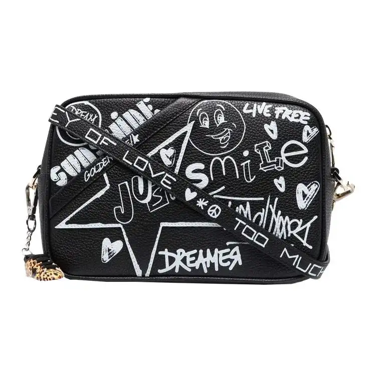 Golden Goose Leather Shoulder Bag, Crossbody Bag Women's Black