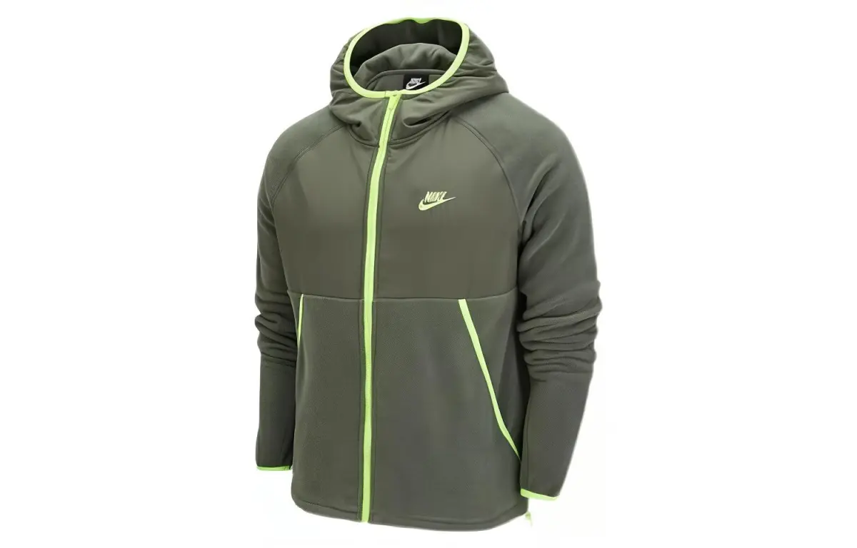 Nike Jackets Men's Green Hooded Thickened Other