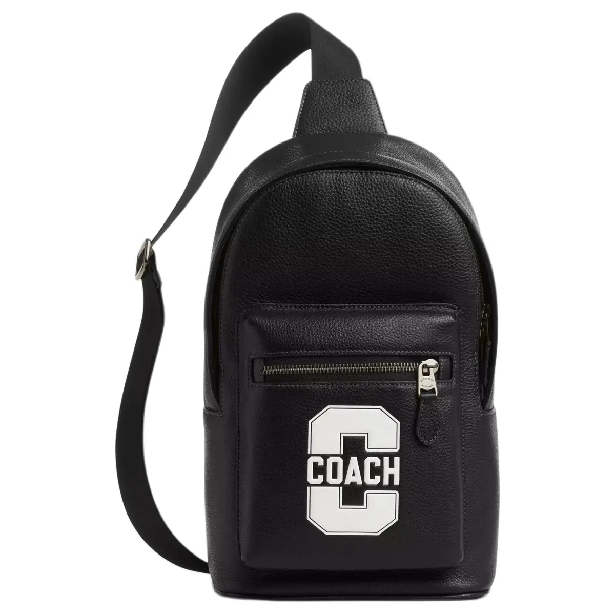 COACH West Calfskin Sling Bag, Fanny Pack Small Men's Black