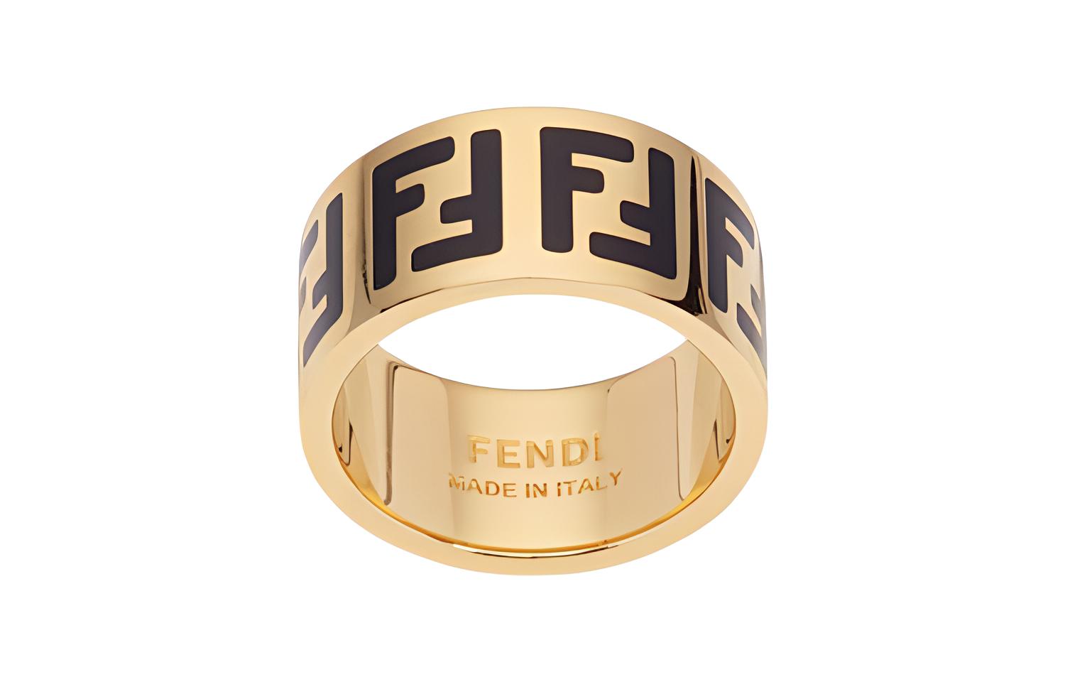 Женское кольцо Fendi из медного сплава (золотое)