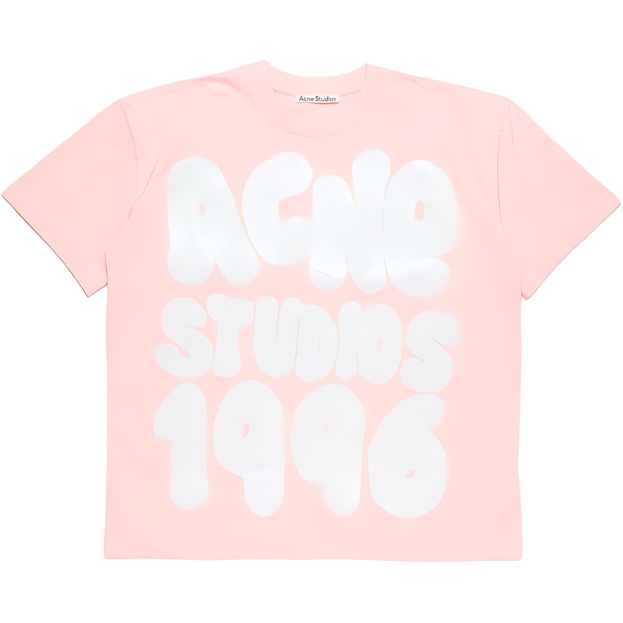 Футболка Acne Studios Logo Print (бежевая)