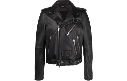 AMIRI Perfecto Leather Jacket With Paint Embroidery