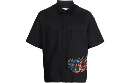 OFF-WHITE embroidered-design short-sleeve shirt