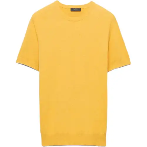 PRADA Sweaters Men's Yellow Crew Neck Moderate Other