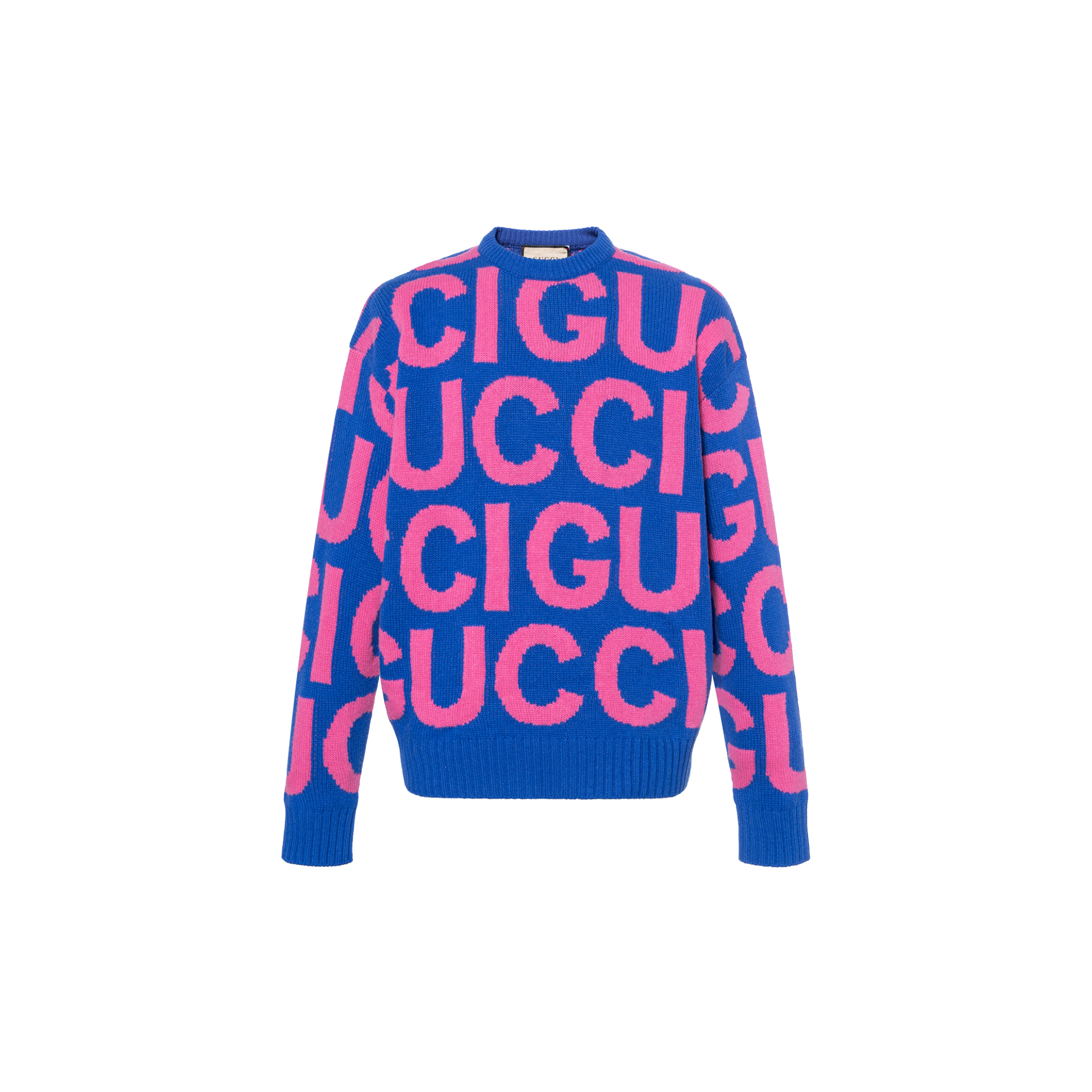 GUCCI All Over Logo Intarsia Knit Sweater