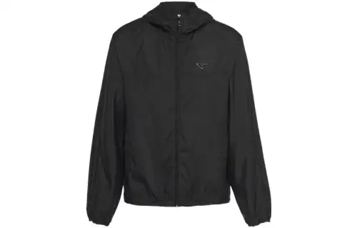 PRADA Jackets Men's Black Hooded Moderate Instructor