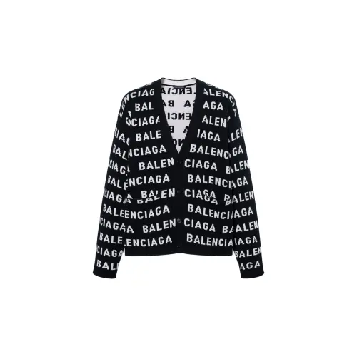 Balenciaga Logo Intarsia Knit Cardigan
