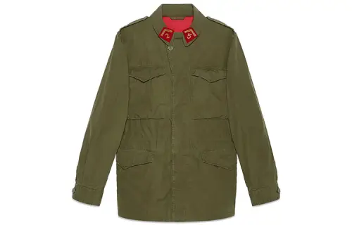 Coated parka with Gucci logo