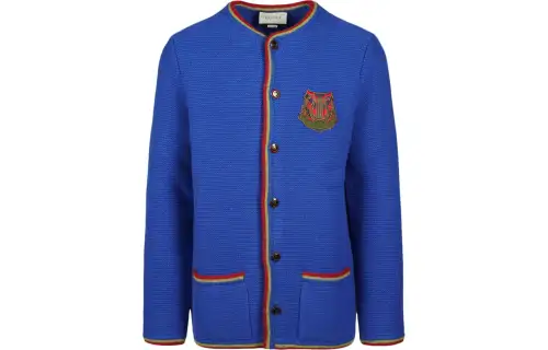 GUCCI Knitwear Men's Blue Crew Neck Moderate Other