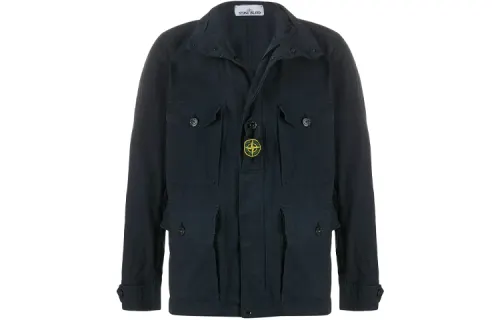 STONE ISLAND Jackets Men's Blue Lapel Moderate Other