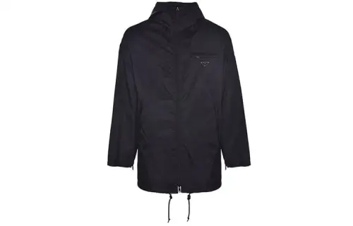 PRADA Jackets Men's Black Hooded Moderate Other