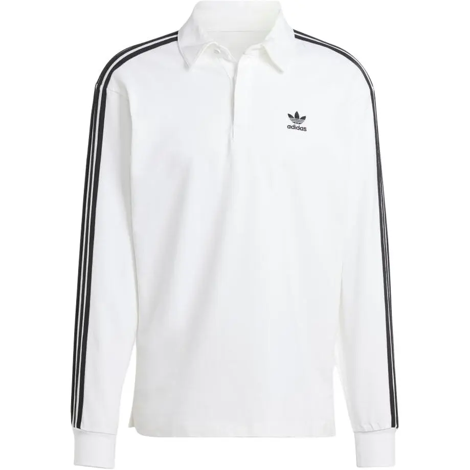 Adidas Originals stripe-detail rugby polo shirt