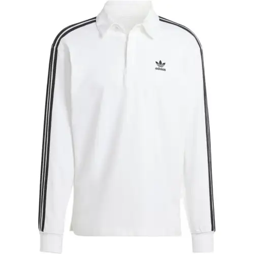 Adidas Originals stripe-detail rugby polo shirt