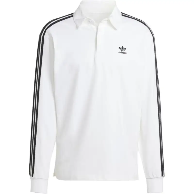 Adidas Originals stripe-detail rugby polo shirt
