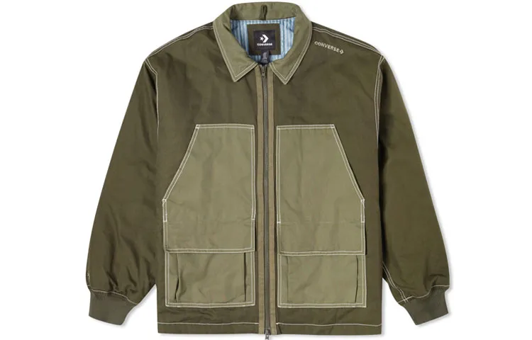 Converse Colorblock Pocket Jacket Unisex Grass Green