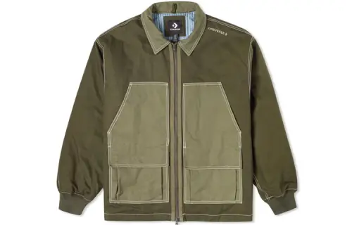 Converse Colorblock Pocket Jacket Unisex Grass Green
