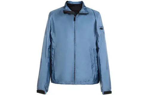 PRADA Jackets Men's Haze Blue Lapel Moderate Other