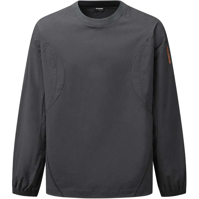 SALOMON Slate Rock Sweatshirts Unisex Gray Crew Neck Moderate
