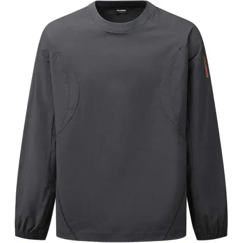 SALOMON Slate Rock Sweatshirts Unisex Gray Crew Neck Moderate