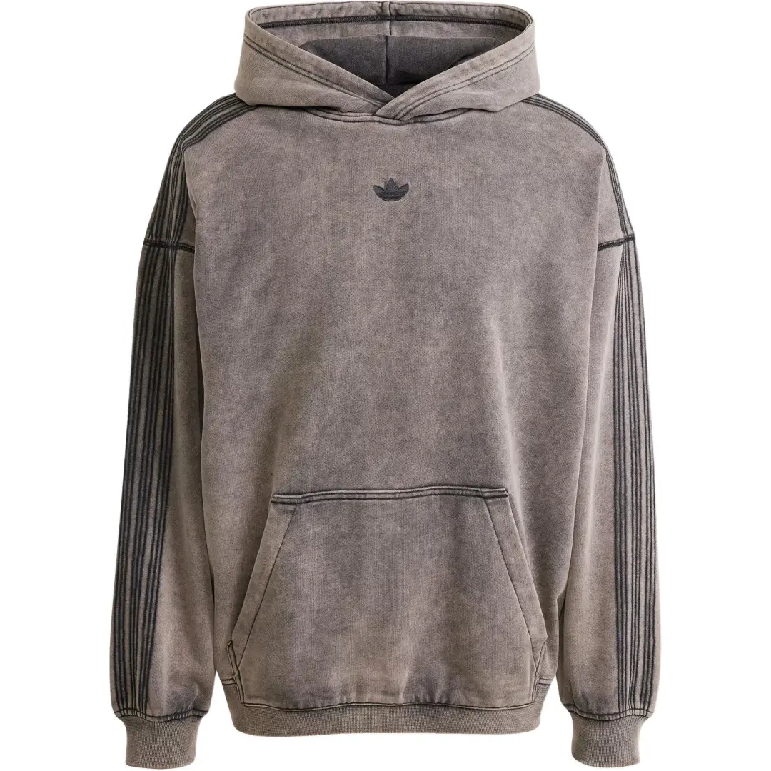 Adidas Originals embroidered-detail stripe-sleeve hoodie