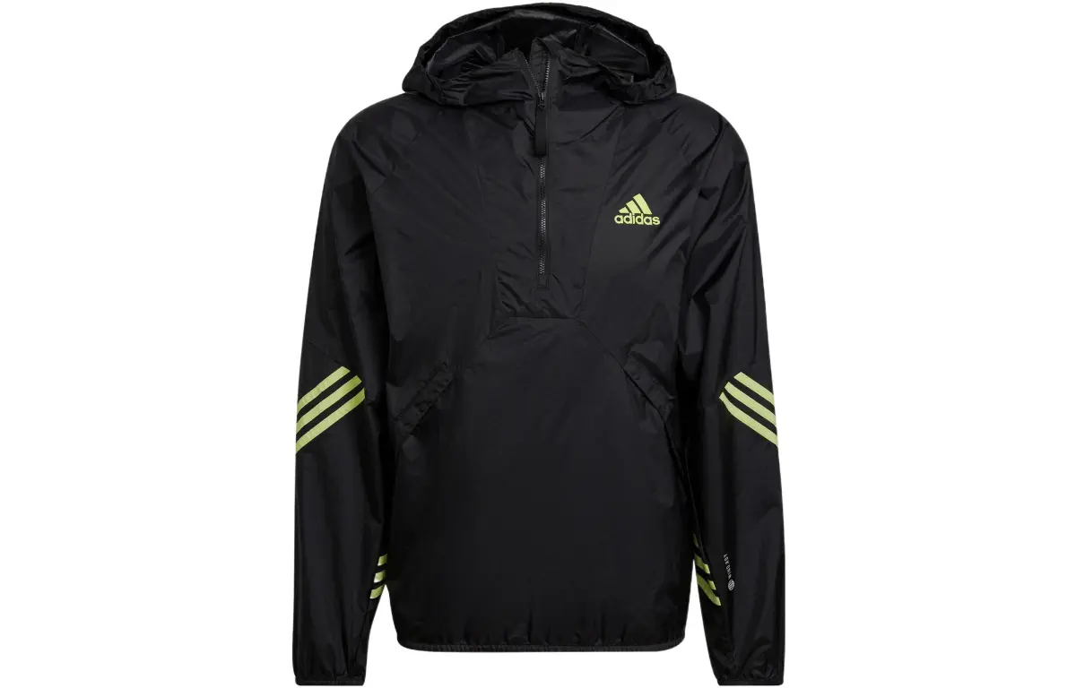 Adidas Jackets Men's Black Hooded Moderate Straight Fit