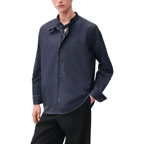 HERMES Marius Shirt Men's Dark Blue