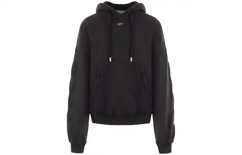 OFF-WHITE logo-print cotton hoodie