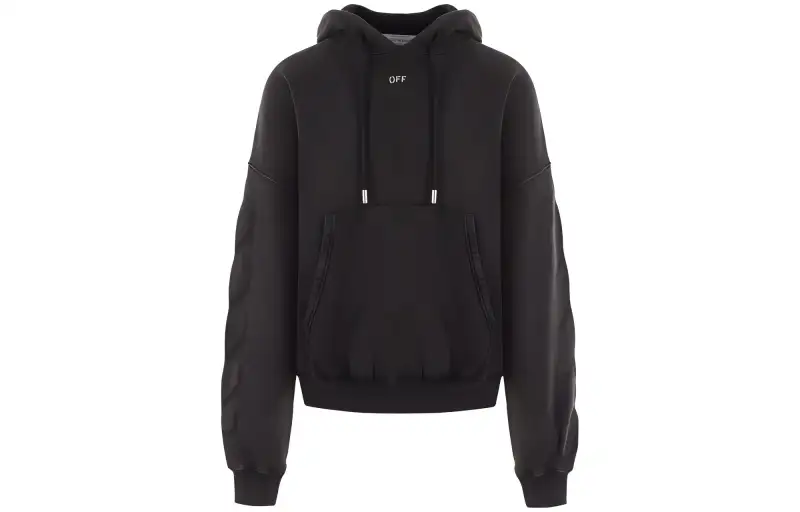 OFF-WHITE logo-print cotton hoodie