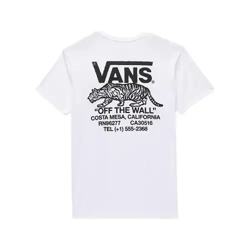 Vans T Shirts Unisex White Crew Neck Moderate Straight Fit