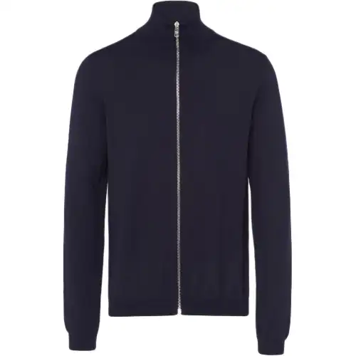 PRADA Knitwear Men's Blue Turtleneck Moderate Cardigan