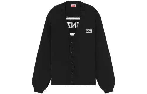 KENZO Logo Intarsia Buttoned Cardigan