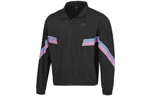 Skechers Jackets Men's Carbon Black 0018 Stand Collar Moderate