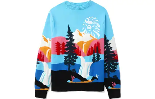 A BATHING APE Sweaters Men's Light Blue Crew Neck Moderate Other