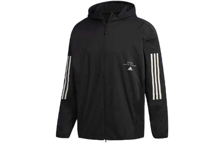 Adidas Jackets Men's Black Hooded Moderate Other